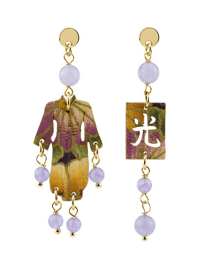 Lilac Mini Kimono Earrings - Lebole Maison